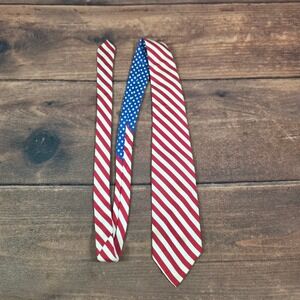 Polo Ralph Lauren Tie Mens One Size Red White Blue Good American Flag Silk